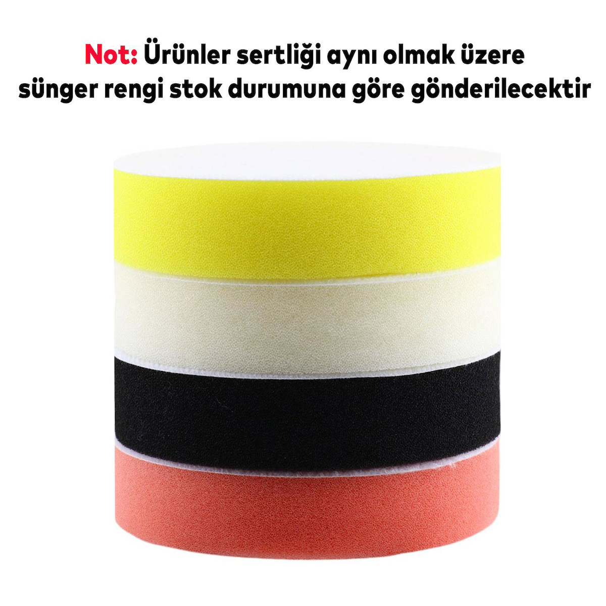 Oto Araç Araba Pasta Cila Polisaj Süngeri + 115 mm Taban + Matkap Adaptörü Parlatıcı Çizik Giderici 3'Lü SET