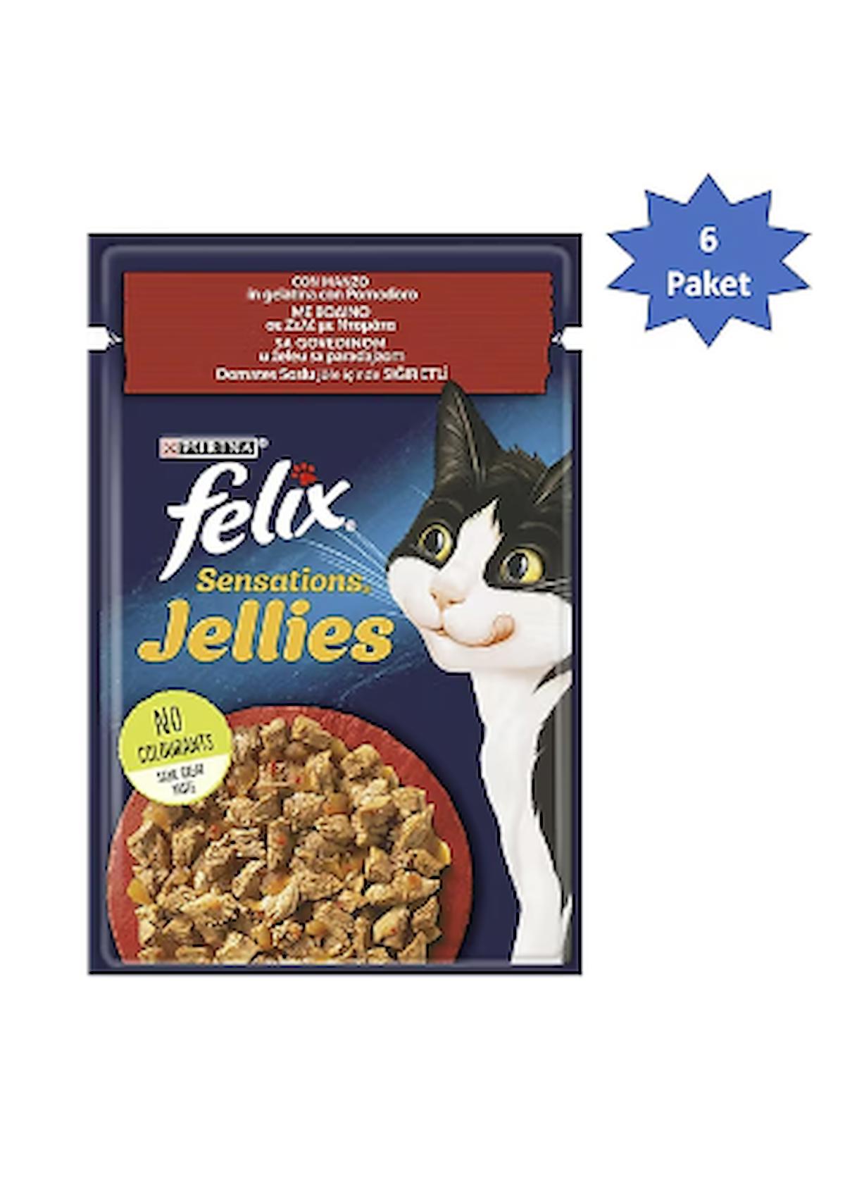 Felix Sensation Sığır Etli & Domatesli Kedi Yaş Mama 85 Gr x 6 adet