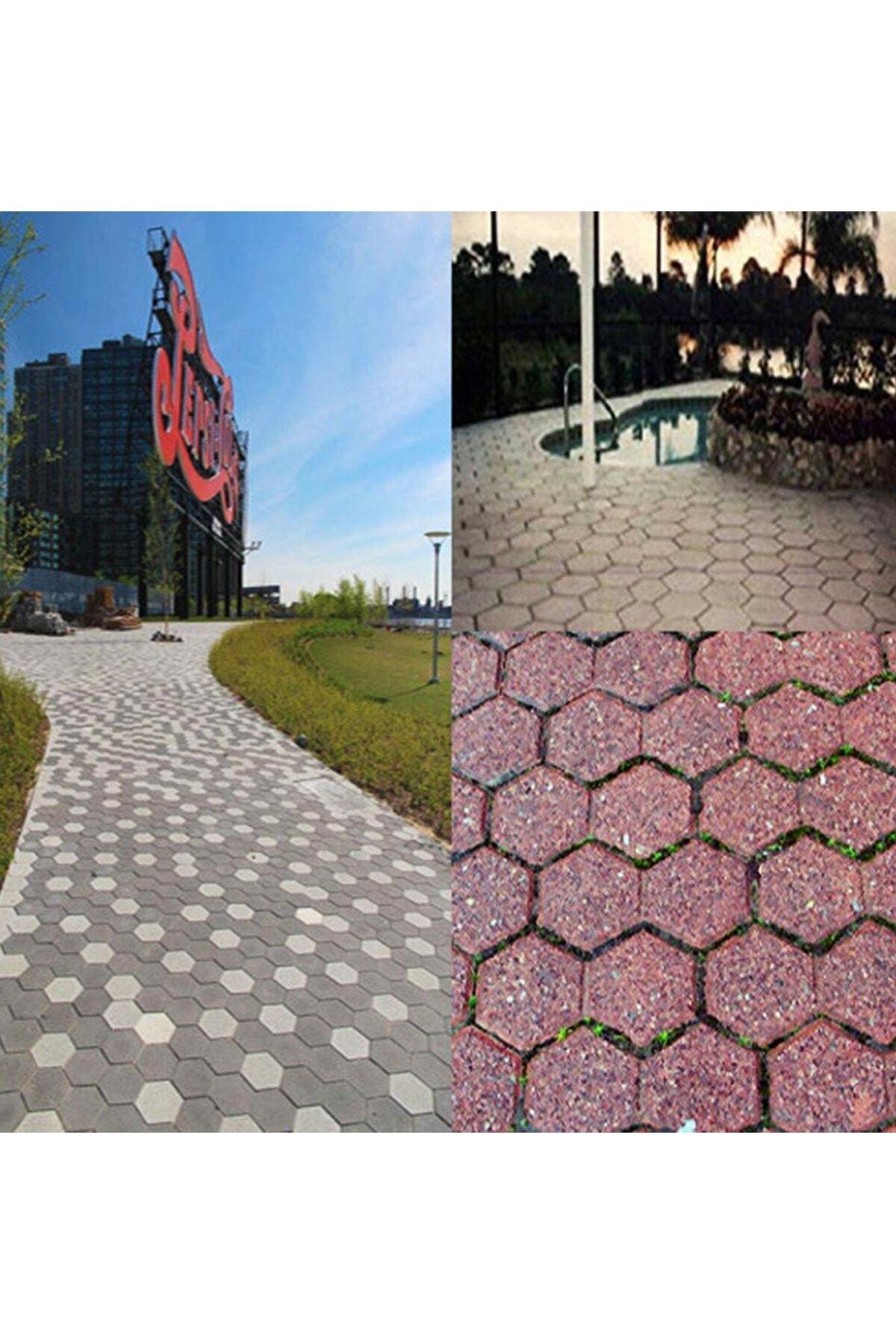 Zemin Kaplama Kalıbı Beton Tuğla Kalıbı Bahçe Parke Taş Kalıbı 46x46 Cm Altıgen Petek 1 Adet