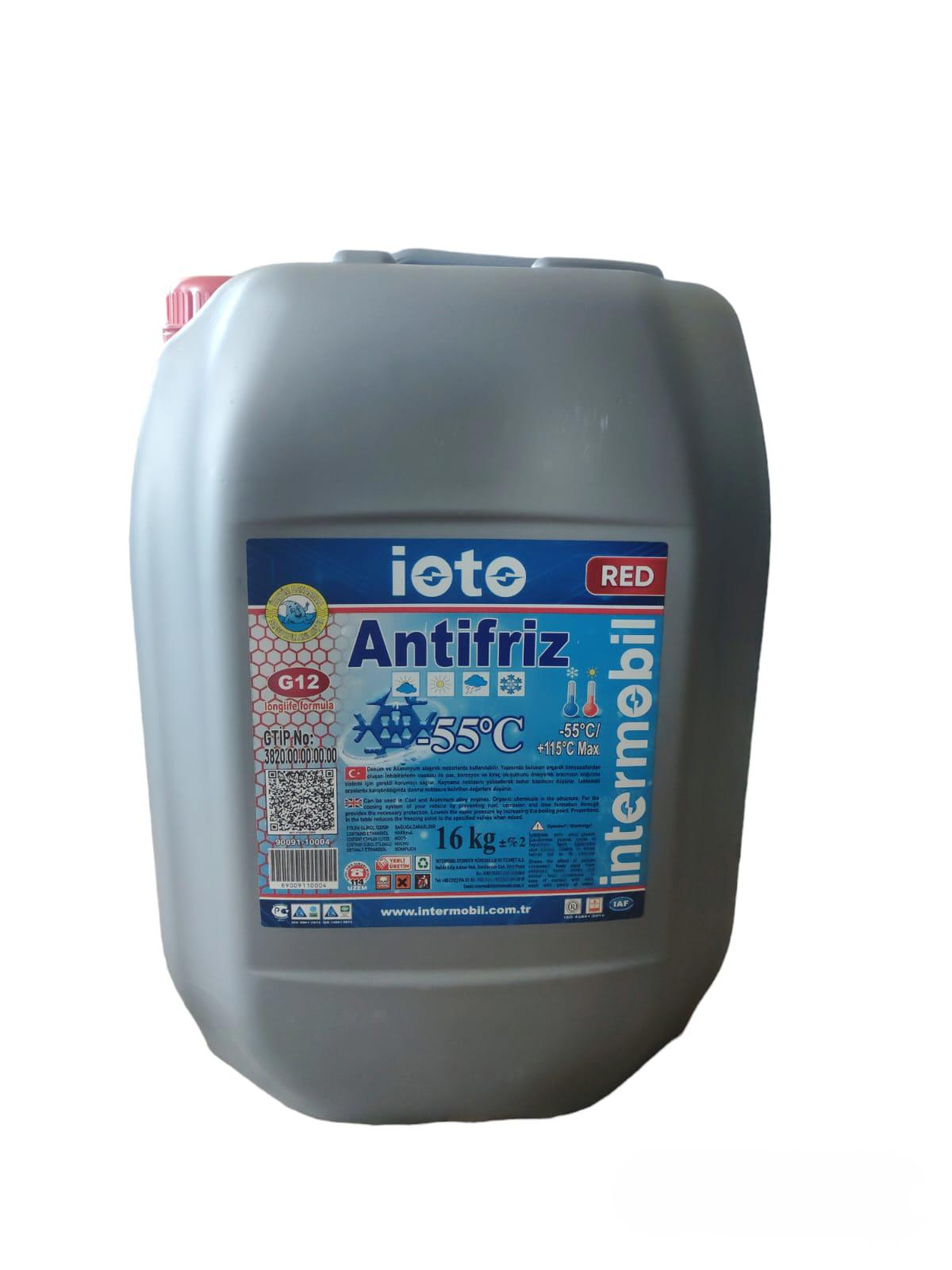 İOTO ORGANİK ANTİFİRİZ -55 C KIRMIZI 16 KG BİDON 