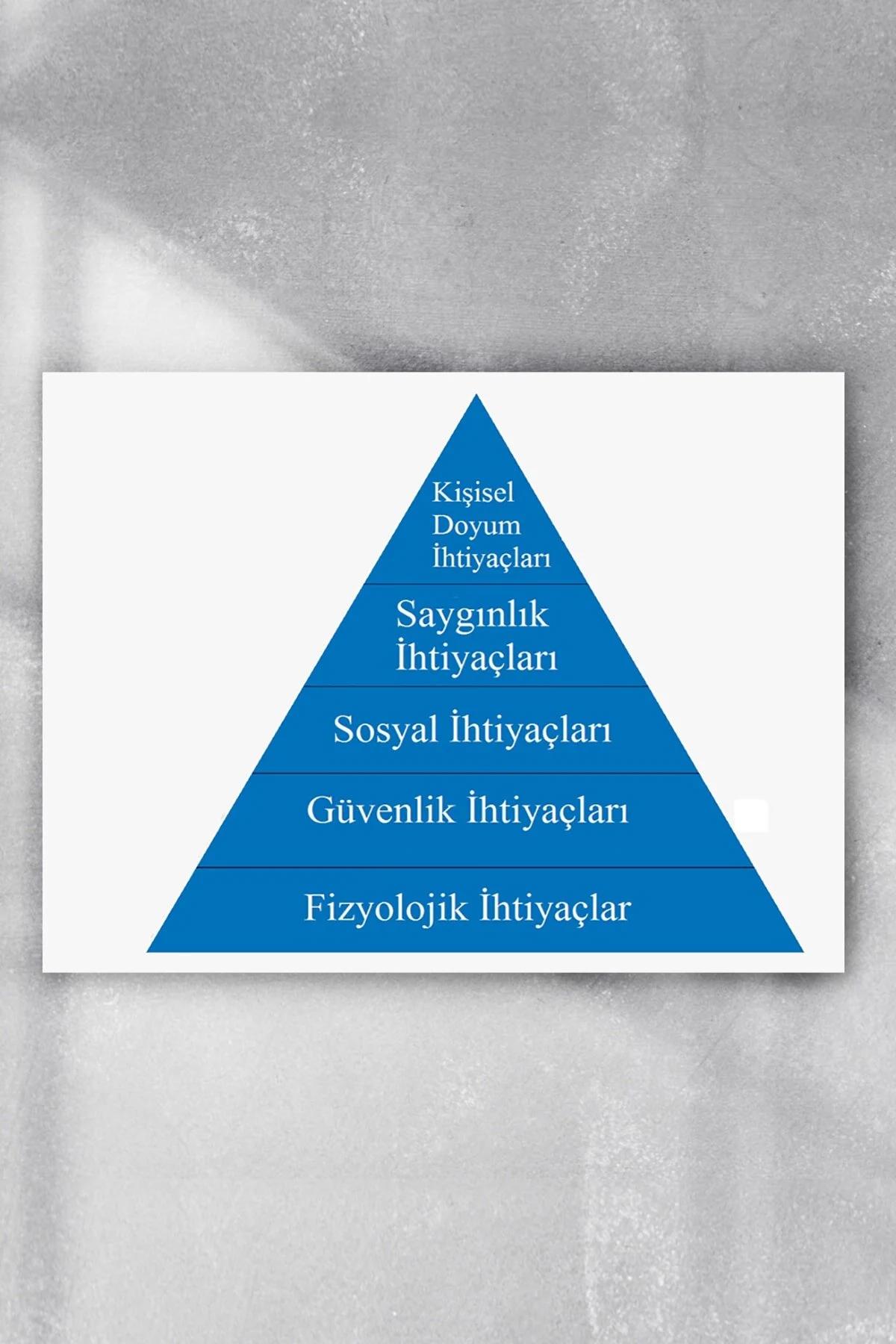 Maslow Ihtiyaçlar Piramidi Eğitim Posteri