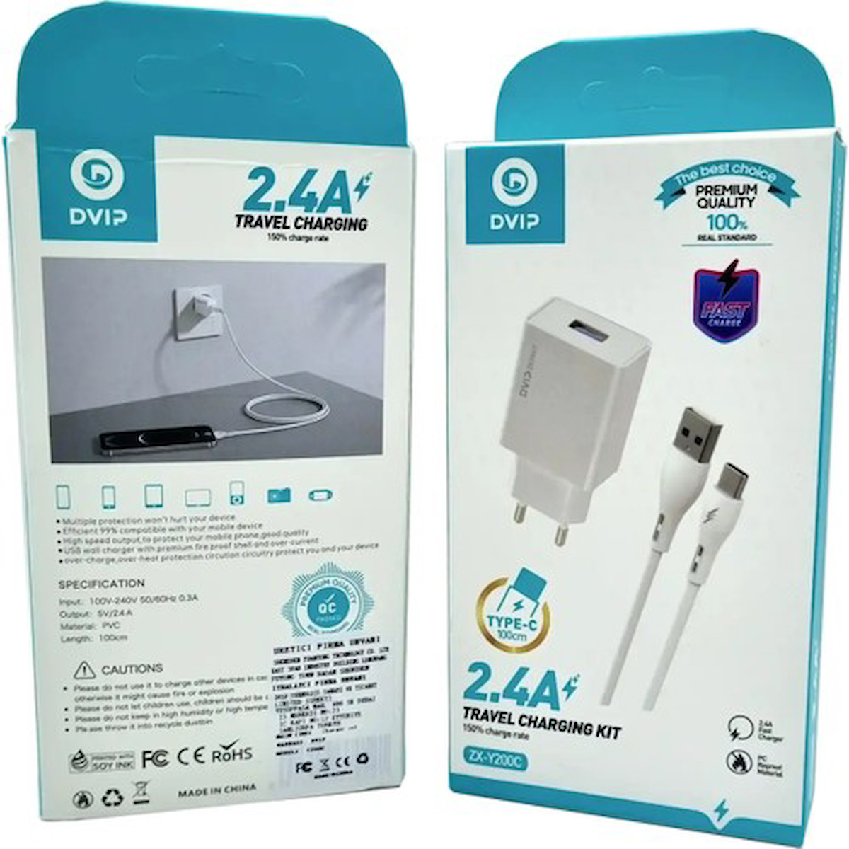 Dvıp ZX-Y200C 2.4A Type-C USB Şarj Aleti 