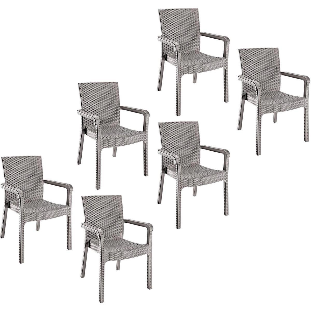 Holiday Markiz Rattan Koltuk Çöl Gri | 6'lı Set HK-700GRI