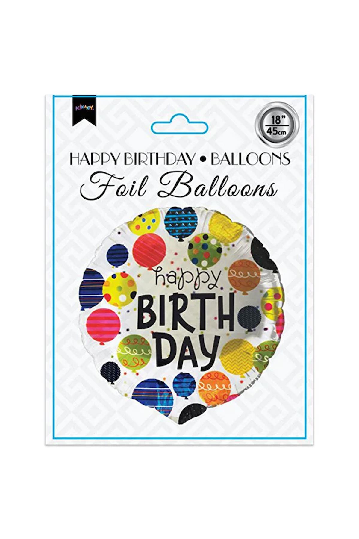 18" Folyo Balon -Happy Birthday -Balloons