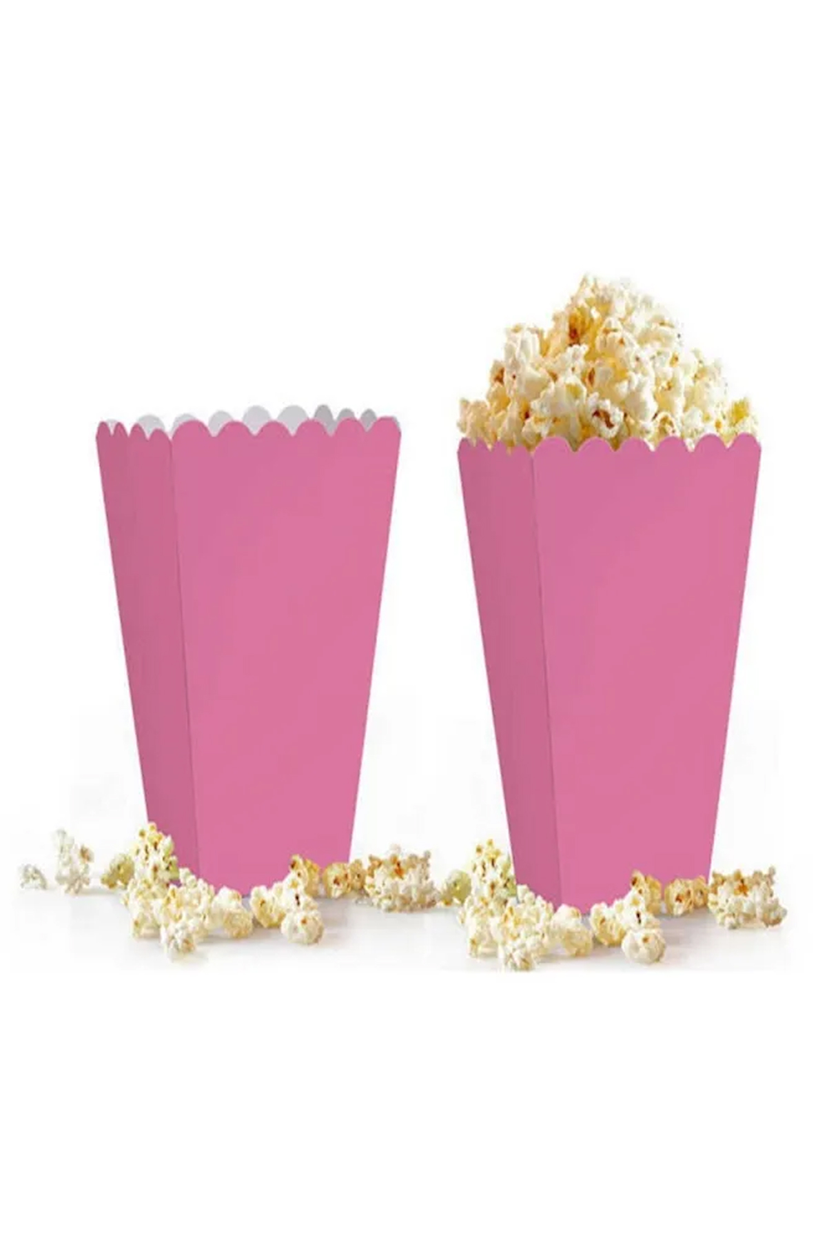 Mısır Kutusu Düz Pembe / 8 Adet popcorn