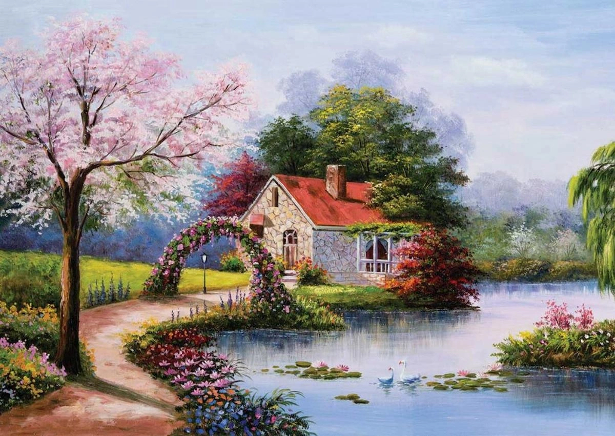 KS Games Puzzle Cottage (Lake HOUSE)1000 Parça