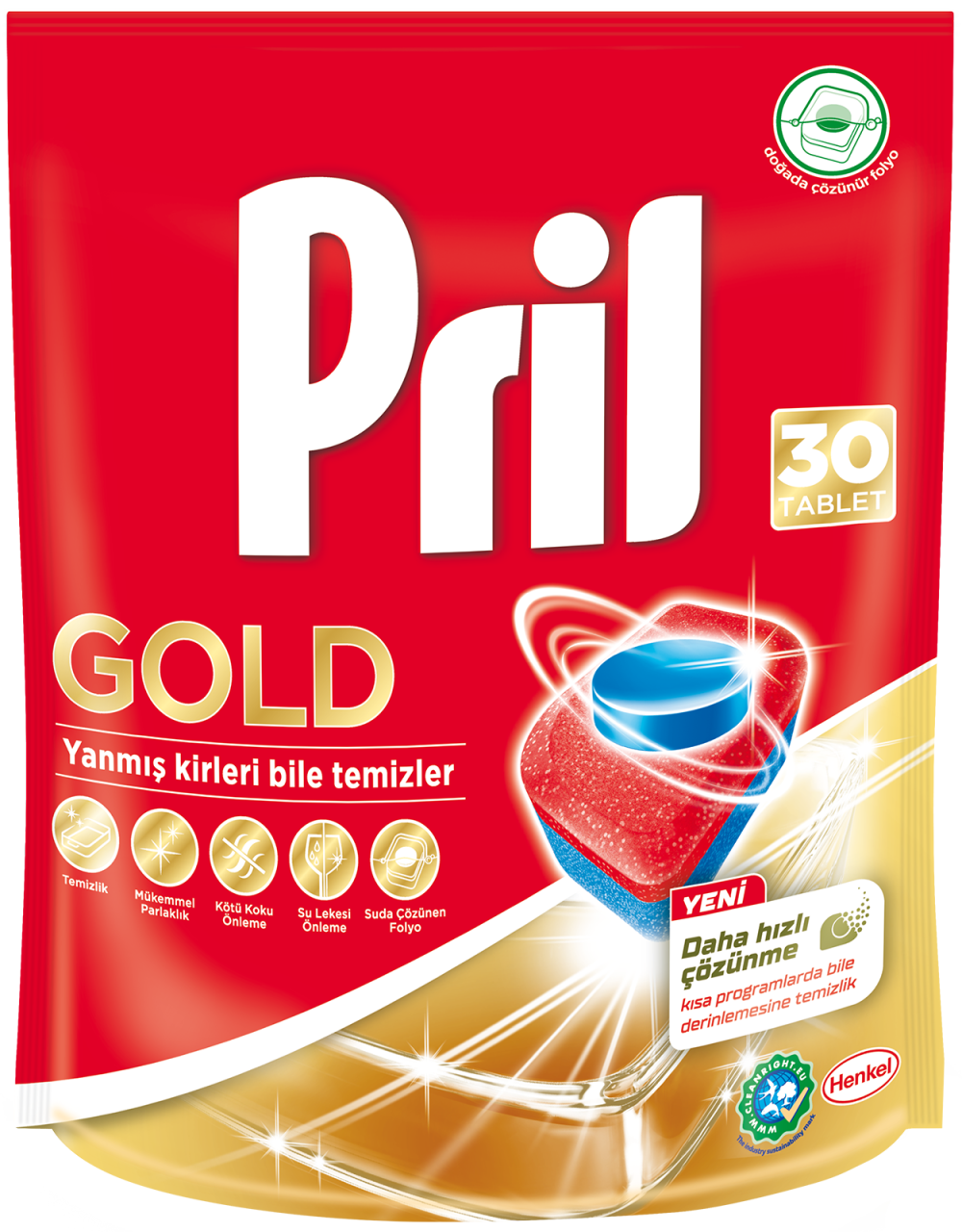 Pril Gold 30 Yıkama Tablet Bulaşık Makinesi Deterjanı 30 Adet 