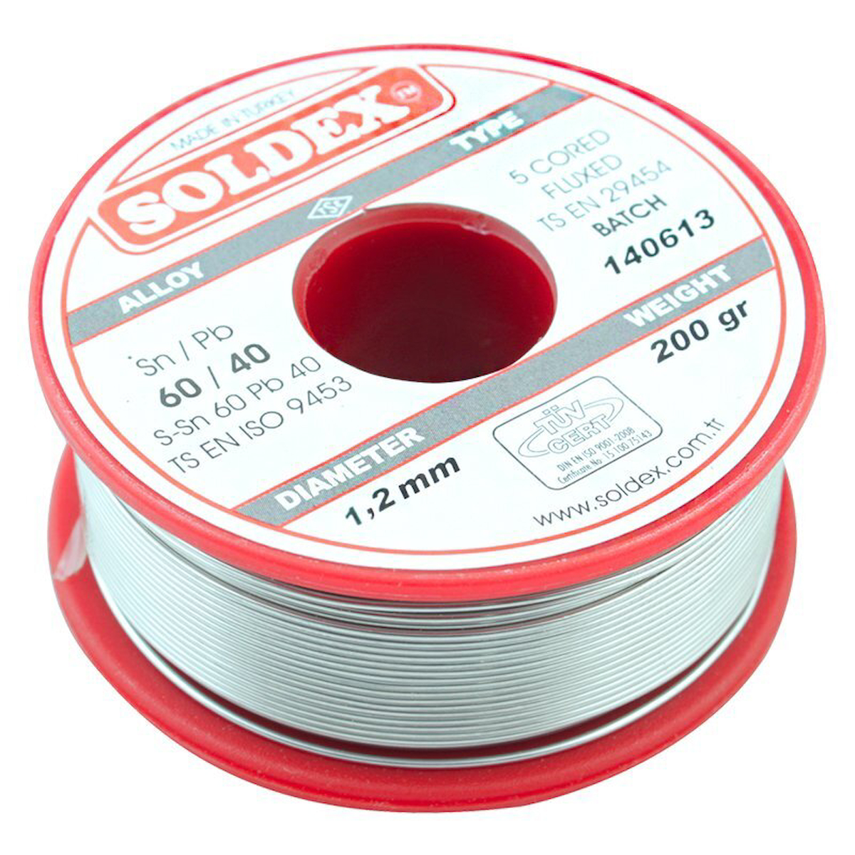 200 GR LEHİM KALIN 1,2MM SOLDEX  SN60 PB40 (4172)