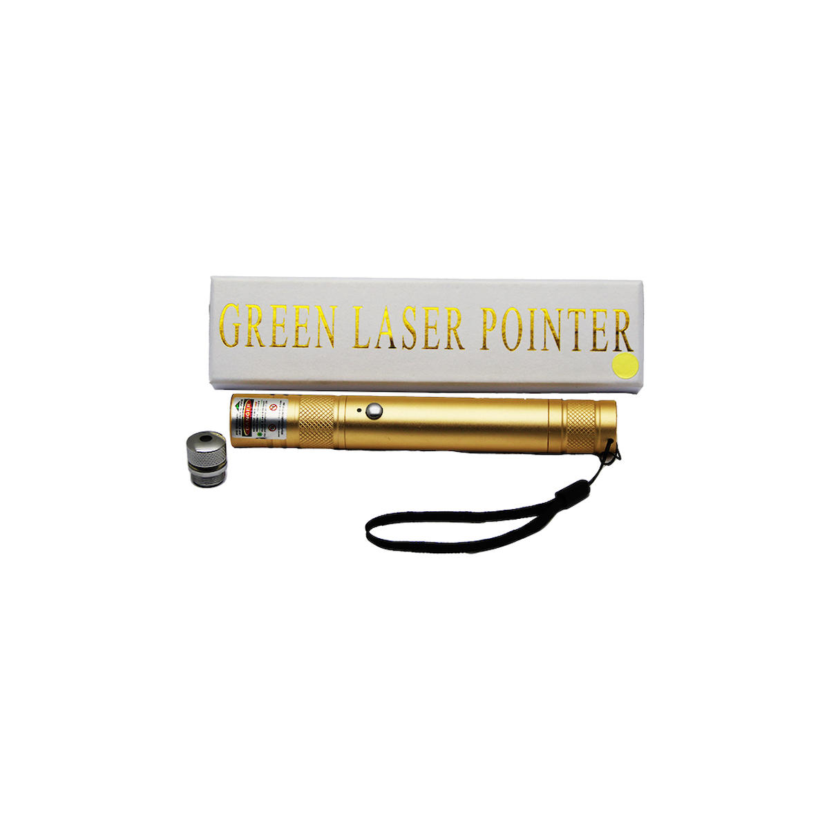 LAZER POINTER USB Lİ - GOLD YEŞİL LAZER METAL KASA BEYAZ KUTU (4401)