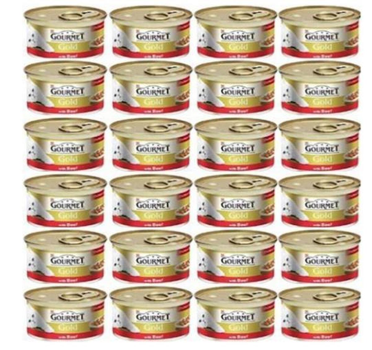 Gourmet Gold Kıyılmış Sığır Etli Konserve Yetişkin Kedi Maması 24 x 85 G