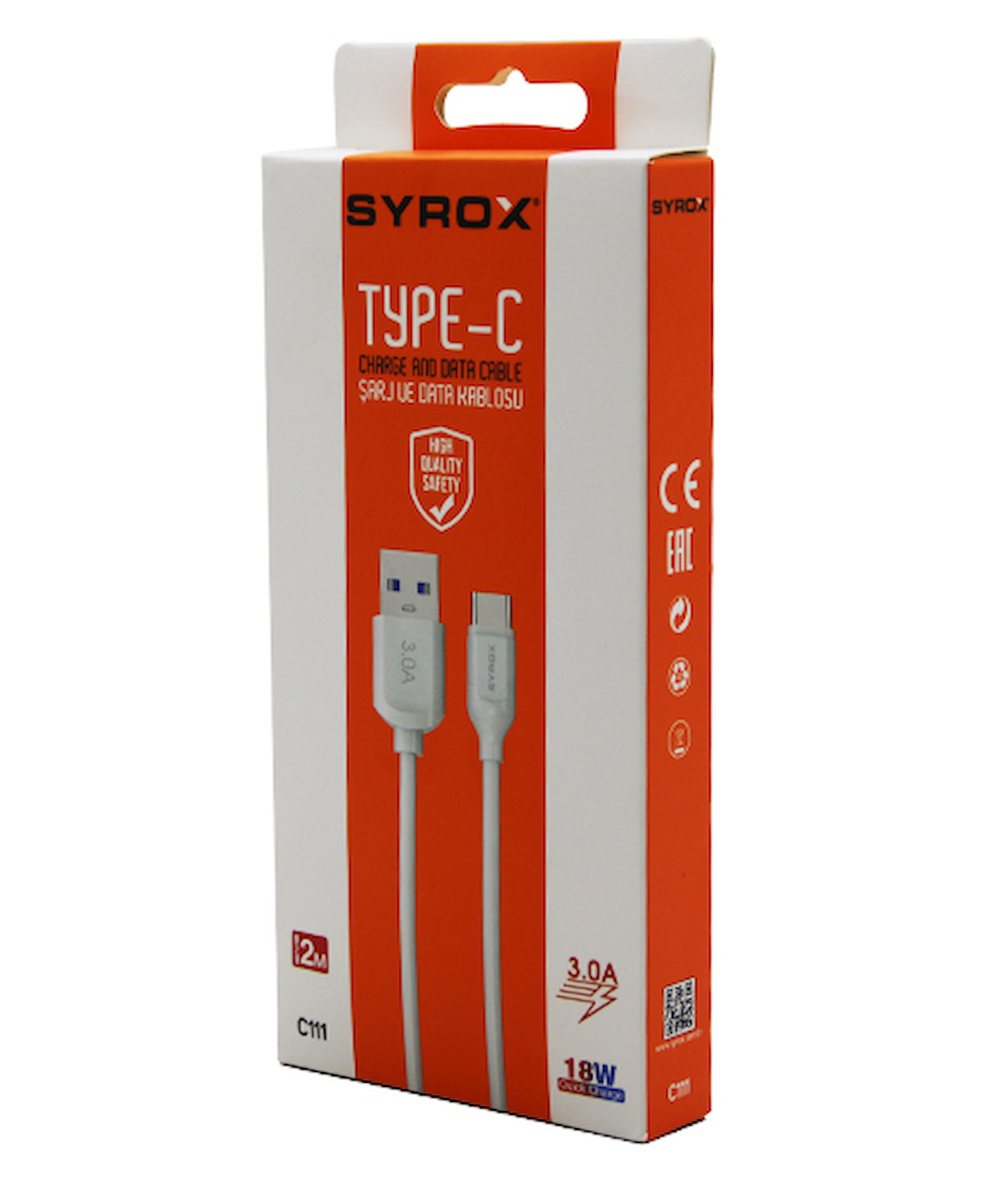 TYPE-C USB 2MT 3.0A QUICK ŞARJ - DATA KABLOSU 18W C111 (3791)