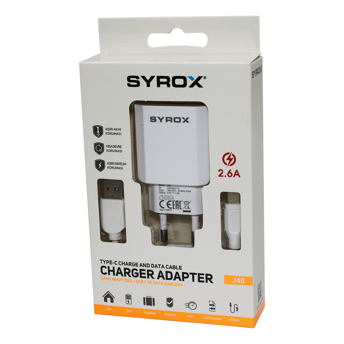 CHARGER ADAPTER TYPE-C USB SET 2.6A EV ŞARJ ALETİ (3791)