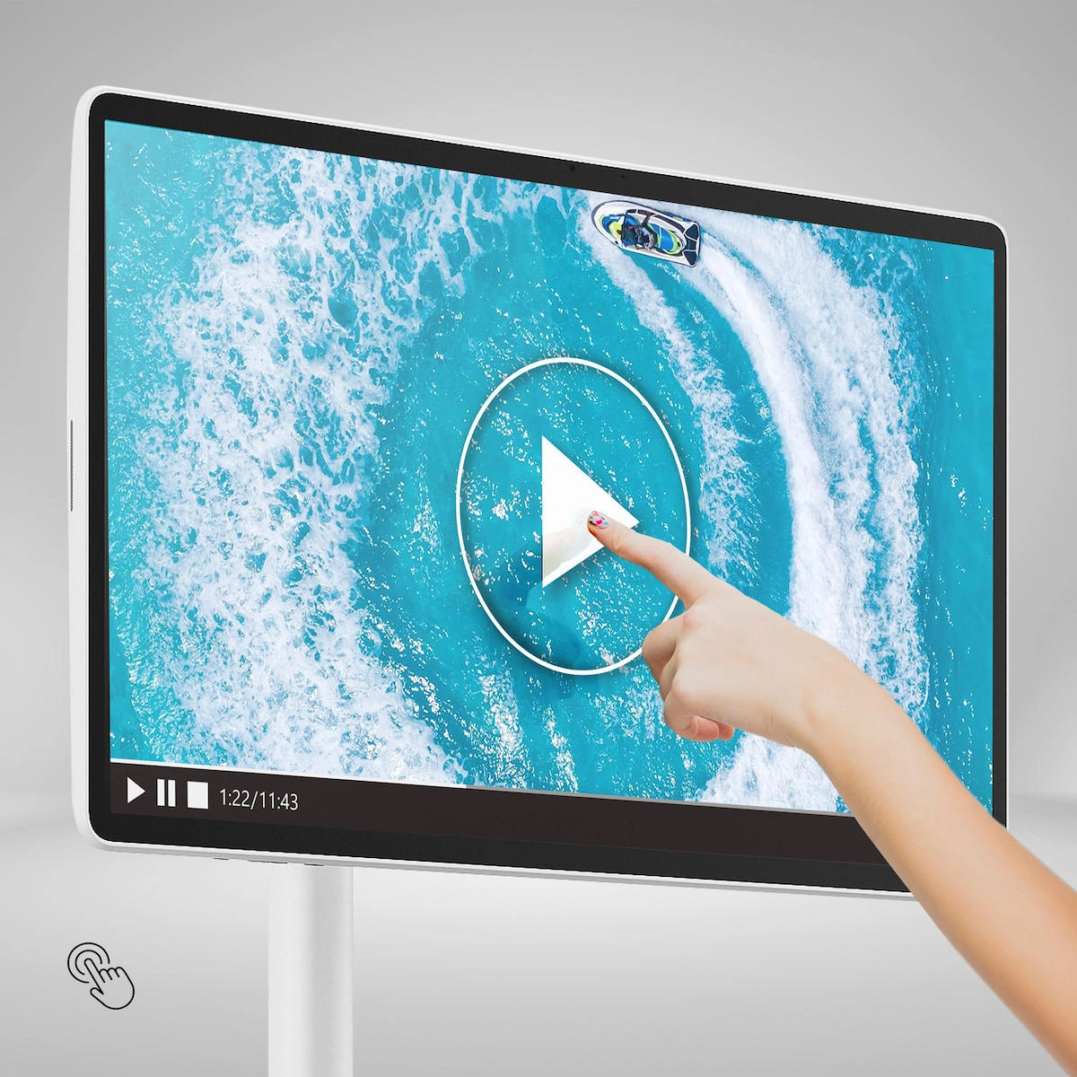 THOMSON Go Plus Pro 27 inç 4K UHD Dokunmatik, Döndürülebilir, Tekerlekli, Taşınabilir Ekran, Dahili Hoparlörlü Tablet 27UE7M45
