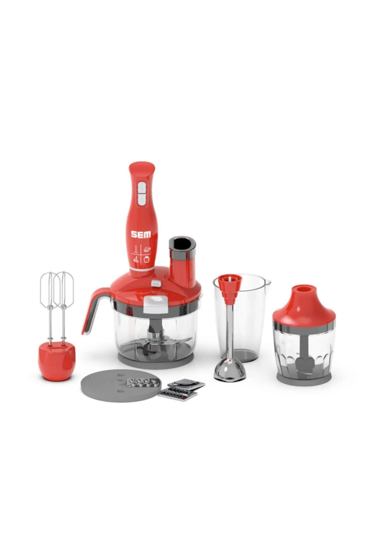 Sem SK 235 Problade Multi 1500 W Mikser & Blender Seti Kırmızı