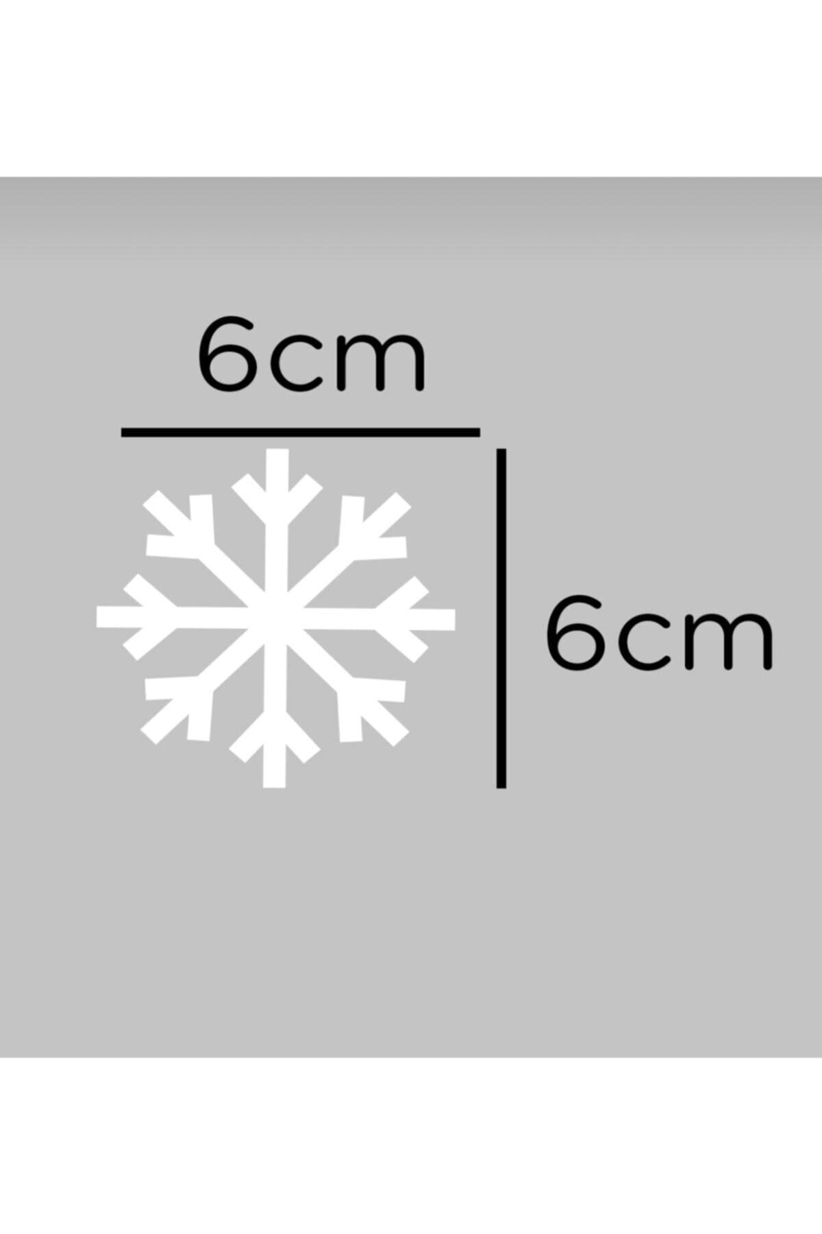 Yılbaşı Kar Tanesi Yeni Yıl Cam Vitrin Süsleme Beyaz 40 Adet 6cm