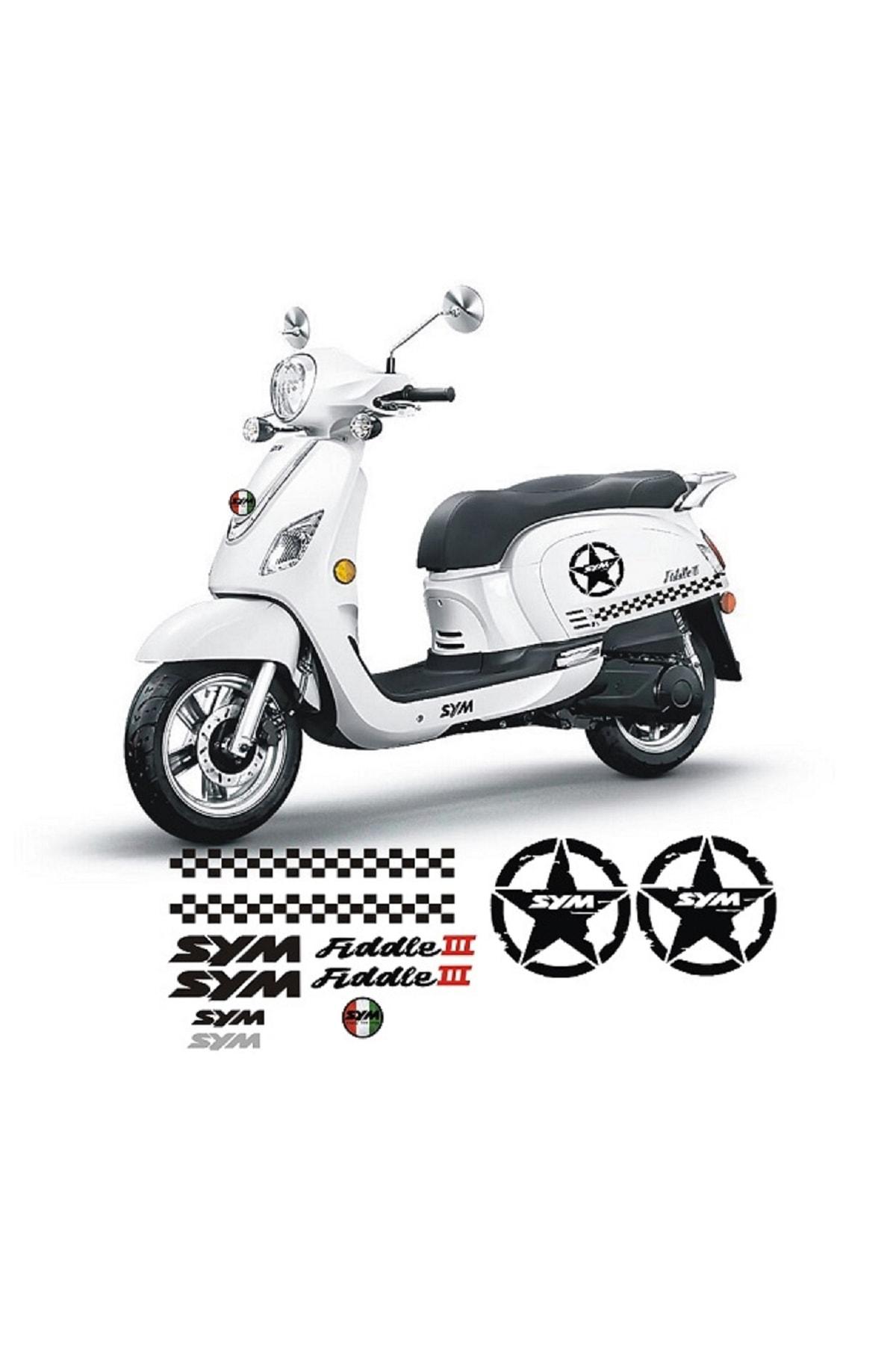 Motosiklet Sticker Set Siyah Sağ/Sol