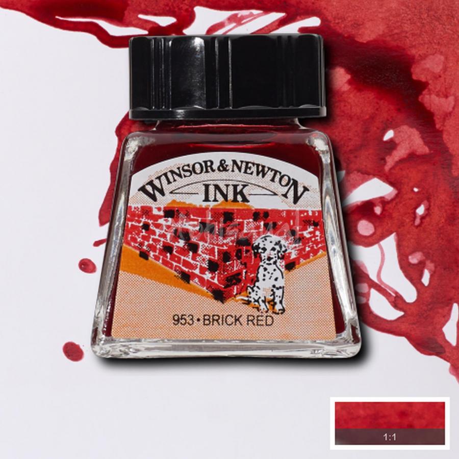 Winsor&Newton Ink Çizim Mürekkebi 14 ml 040 Brick Red