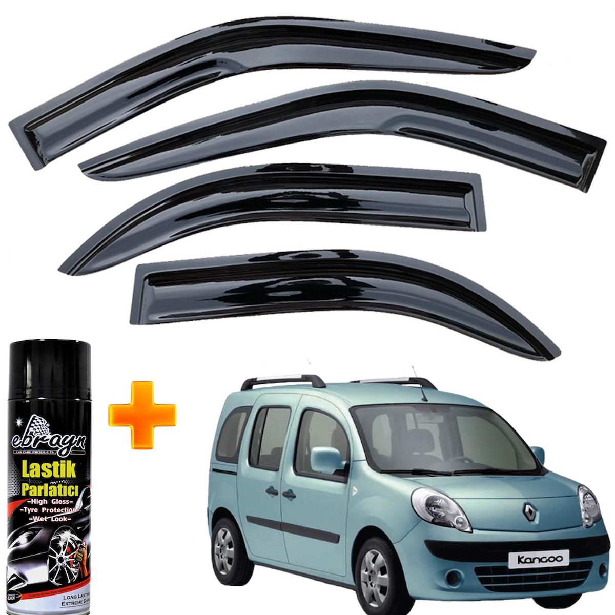 Renault Kangoo 2 Mügen Cam Rüzgarlığı 2008-2020 Arası 4 Lü Takım +500ml Lastik Parlatıcı