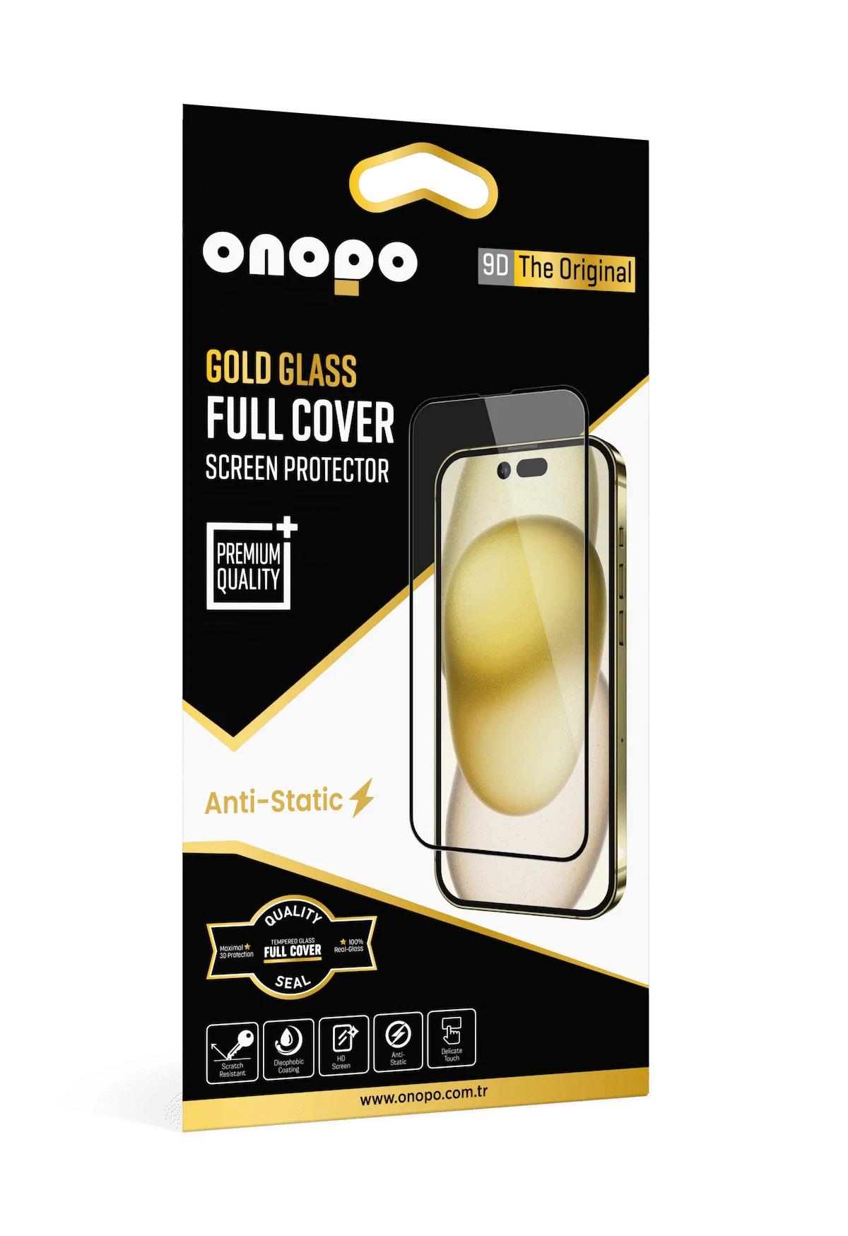 Onopo İphone 15 Pro Max Anti Static 9D Tam Ekran Cam Ekran Koruyucu