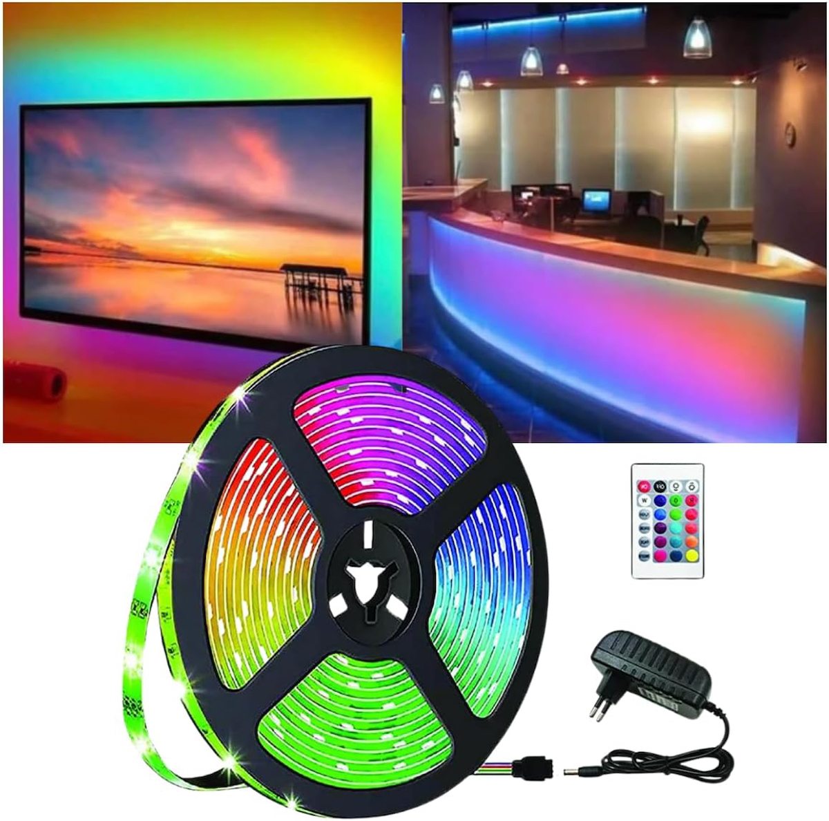 RGB Led Şerit Uzaktan Kumandalı Dekoratif Led İç Mekan Işığı