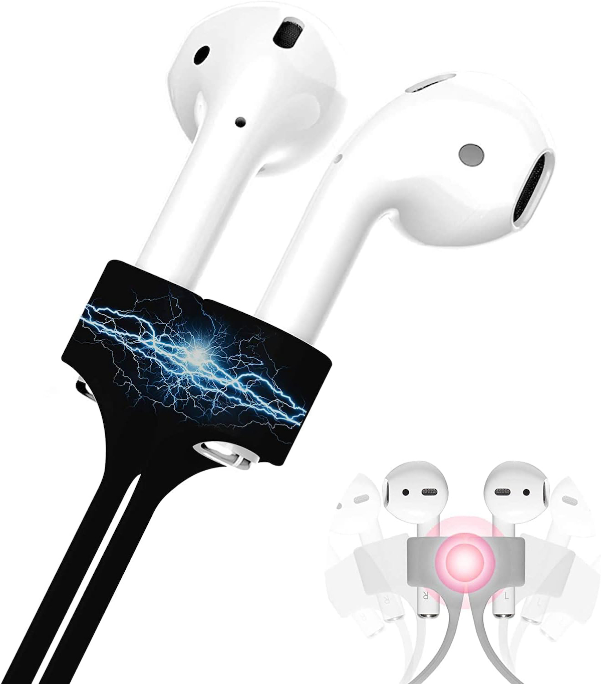 Boyun Askı ipi Tutucu Silikon ip Basic Siyah Apple Airpods 1 2 Airpods 3 Airpods Pro ile Uyumlu ürün