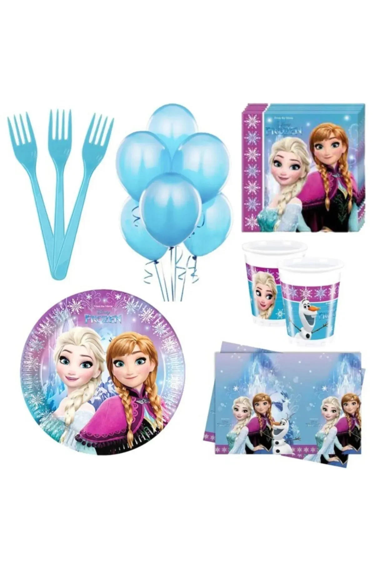 Elsa Anna Frozen 8 Kişilik Parti Seti Konsepti Elsa Parti Malzemeleri