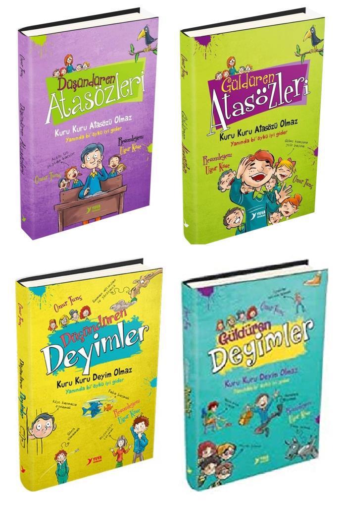 Güldüren Düşündüren Atasözleri ve Deyimler Seti 4 Kitap (Karton Kapak)