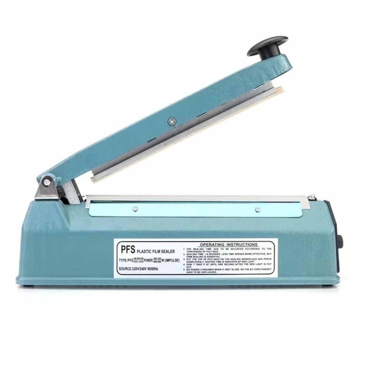 Fs-200 Metal Gövdeli Kullanımı Kolay Poşet Ağzı Kapama Yapıştırma Makinesi (20Cm) Impulse