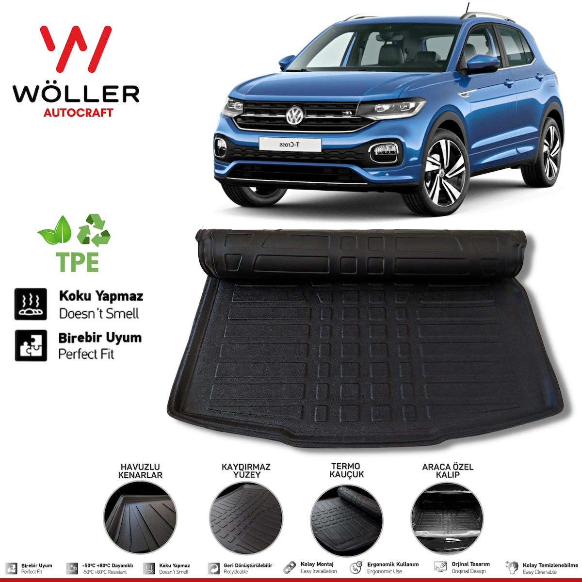 Vw T Cross Bagaj Havuzu 2022 Sonrası 3D Wöller Ultraflex Esnek