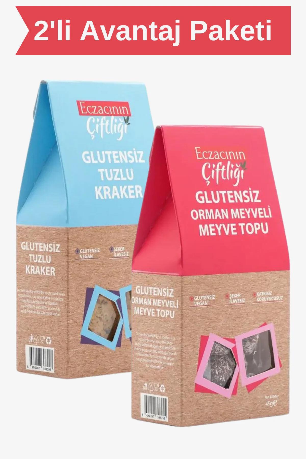 Glutensiz Tuzlu Kraker 35g + Glutensiz Orman Meyveli Meyve Topu 45g