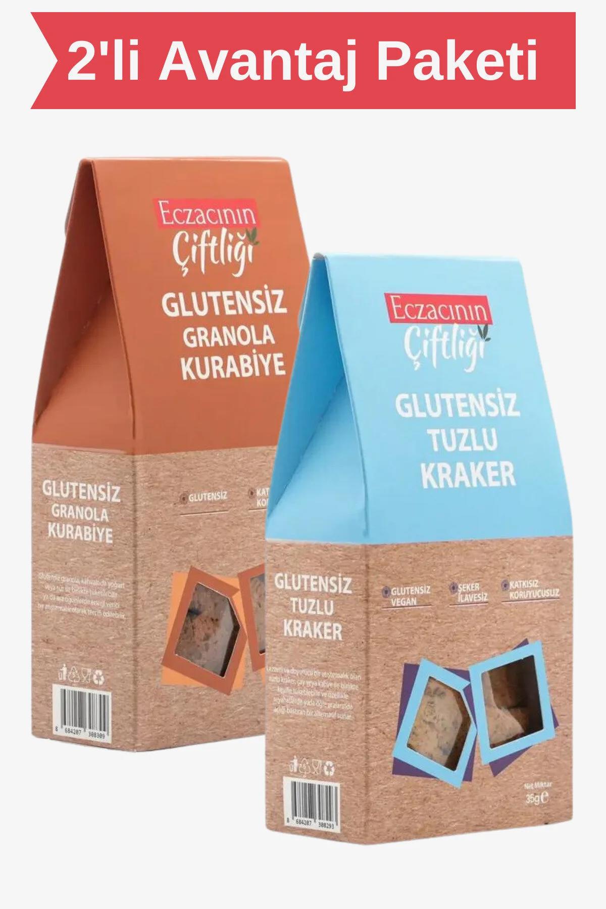 Glutensiz Granola Kurabiye 50g + Glutensiz Tuzlu Kraker 35g