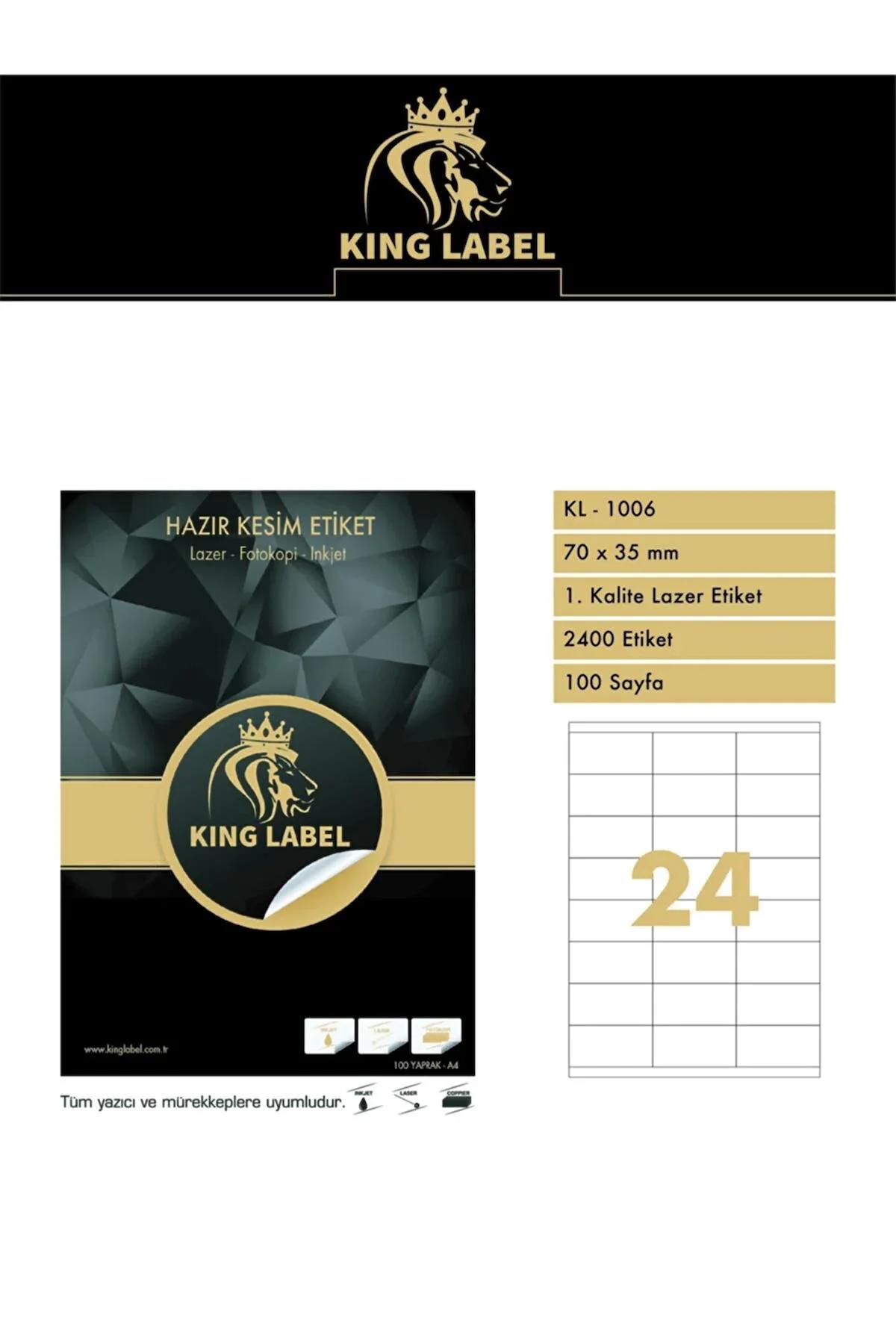 KİNG LABEL Kl - 1006 70x35 Mm Lazer Etiket 100 Sayfa