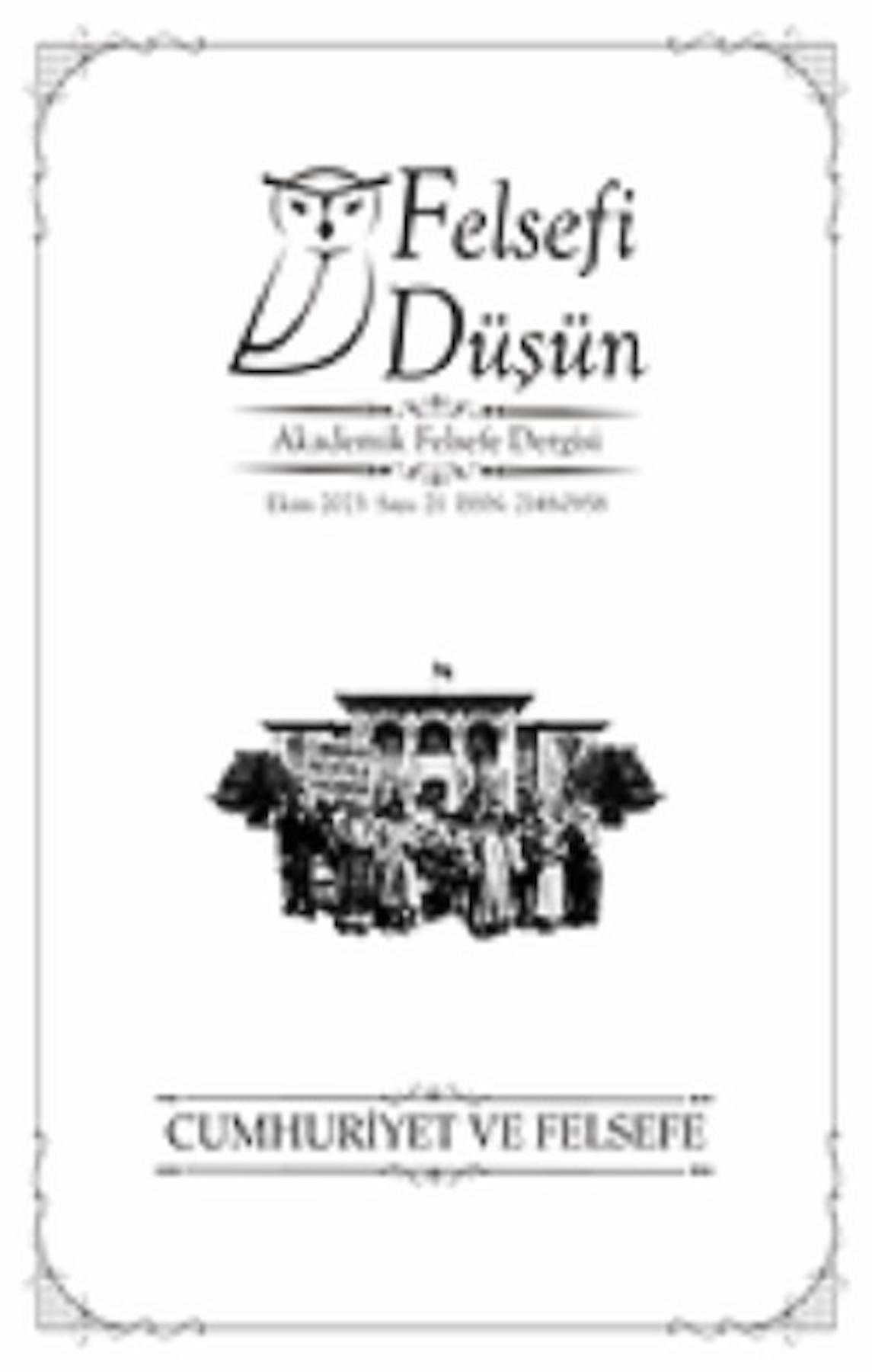 Felsefi Düşün Sayı:21 Cumhuriyet ve Felsefe