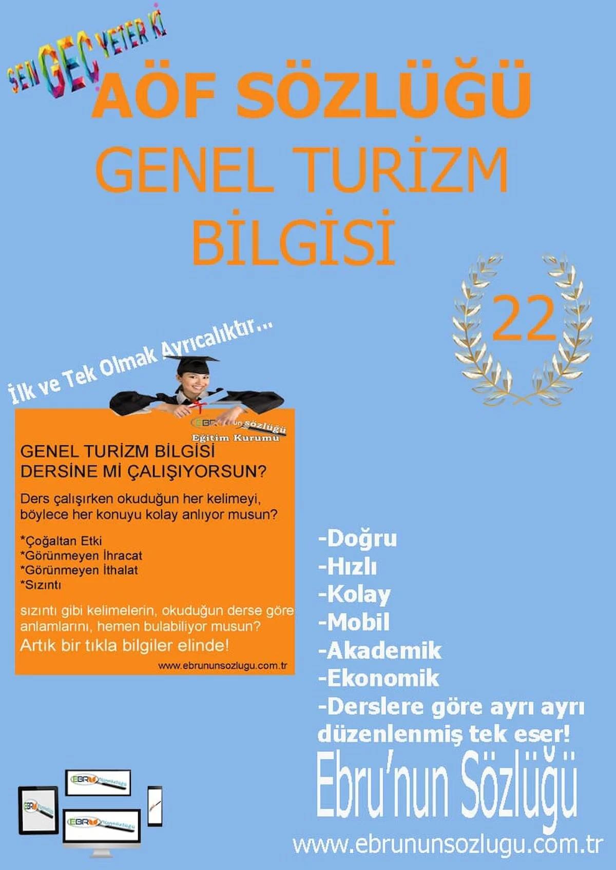 AÖF İİBF Ebrunun Sözlüğü-Genel Turizm Bilgisi-E Sözlük