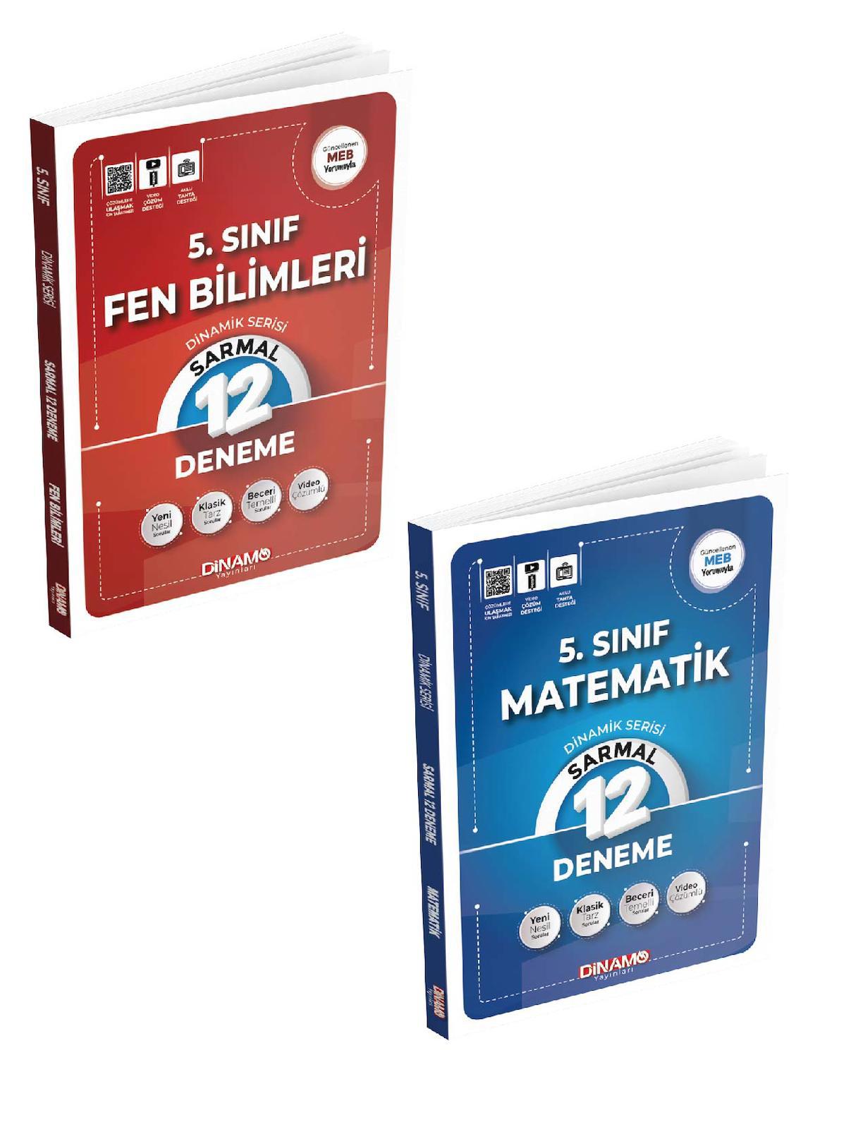 5.Sınıf.Fen bilimleri ve MatematikDinamik Serisi Sarmal 2 li deneme set.