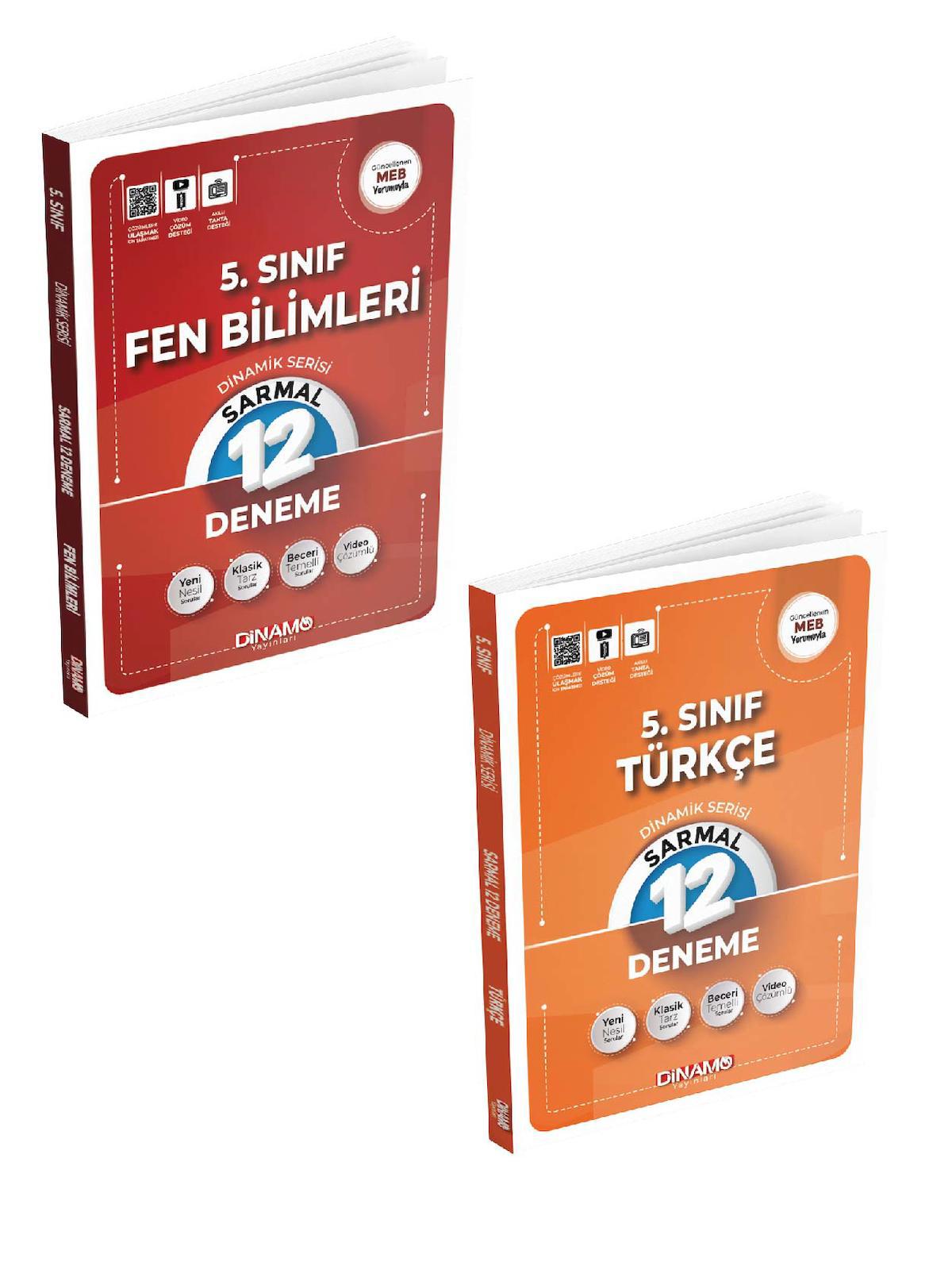 5.sınıf.Fen bilimleri ve Türkçe dinamik serisi sarmal 2 li set.