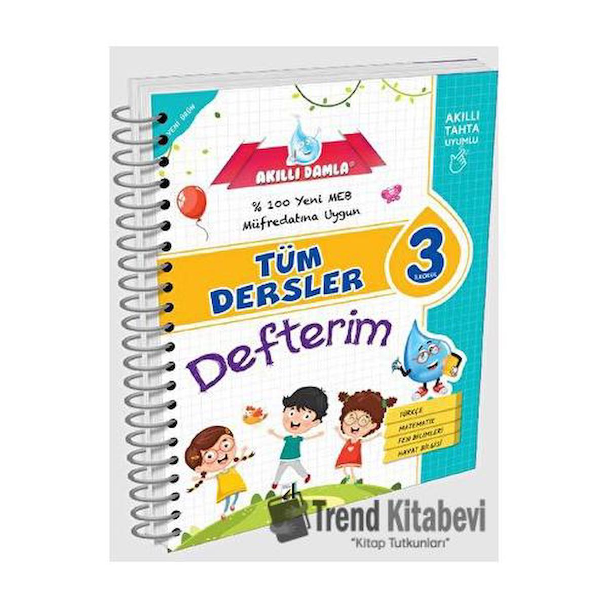 3. Sınıf Akıllı Damla Tüm Dersler Defterim / Damla Yayınevi   Bayilik / Abdullah