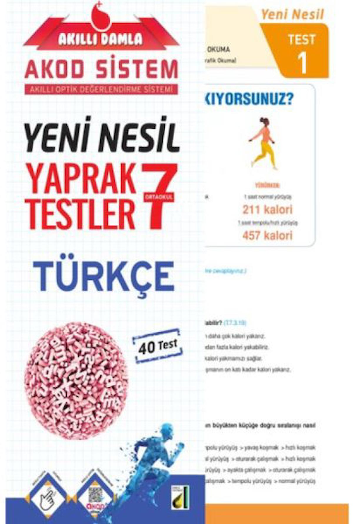 Akıllı Damla Türkçe Yeni Nesil Yaprak Testler - 7. Sınıf