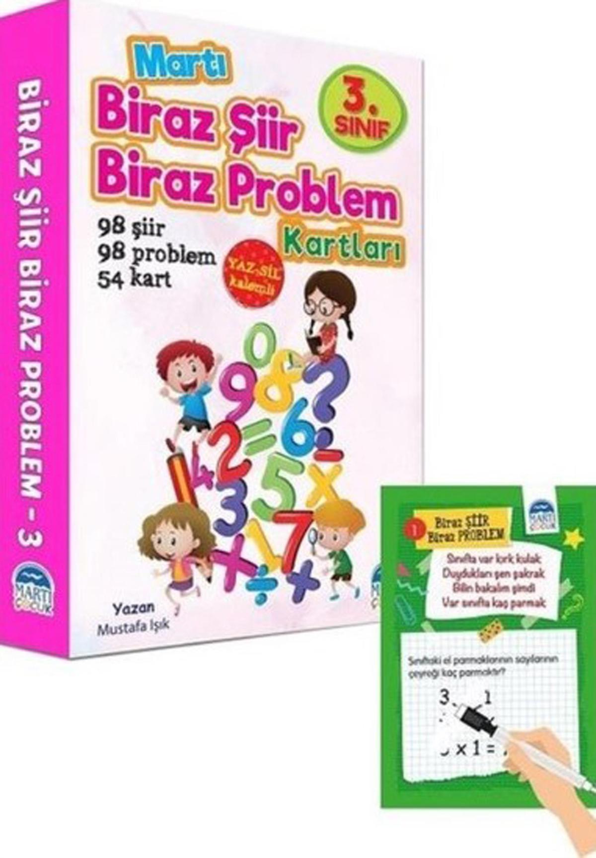 3. Sınıf Biraz Şiir Biraz Problem Kartları - Yaz Sil Kalemli