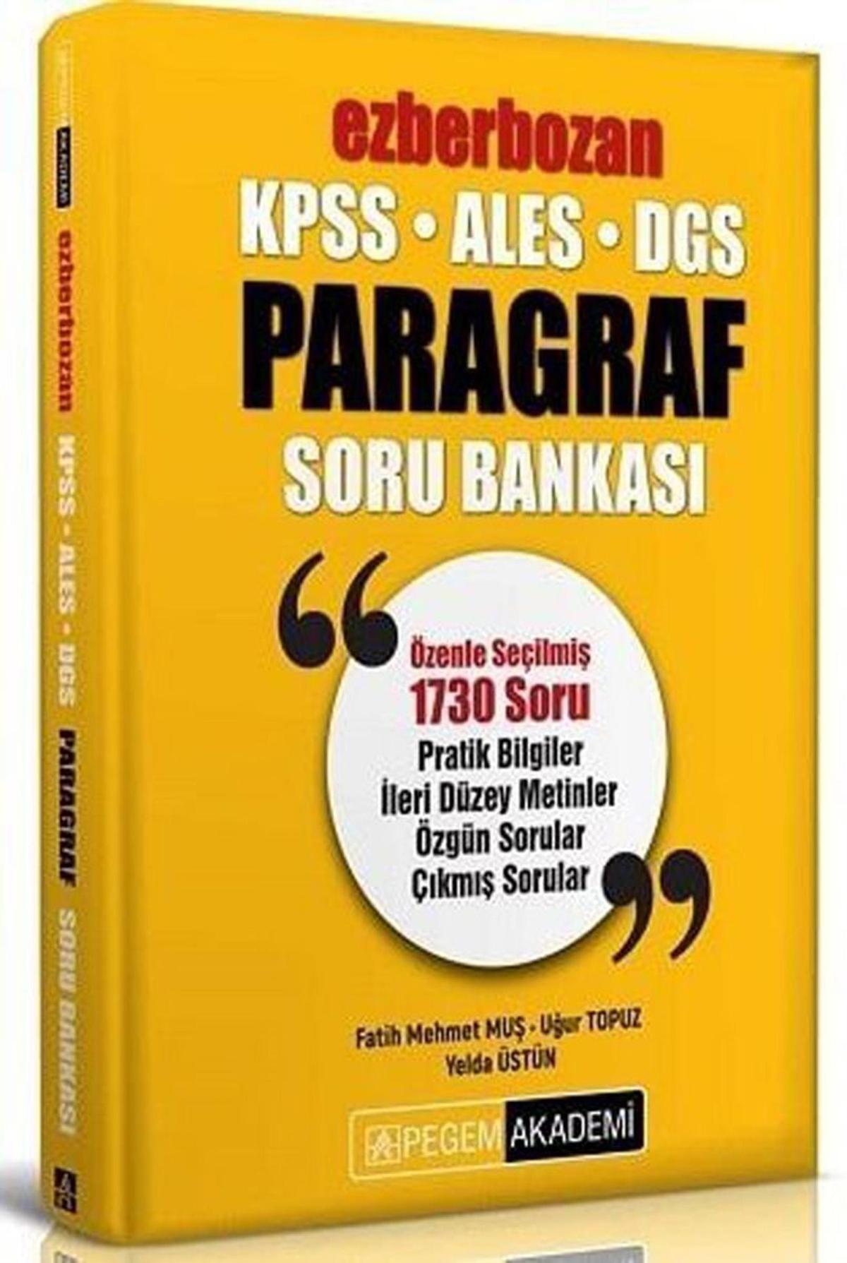 KPSS ALES DGS Ezberbozan Paragraf Soru Bankası