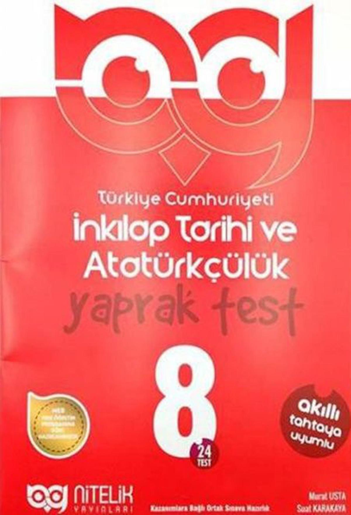 Nitelik Yayınları 8. Sınıf T.C İnkılap Tarihi ve Atatürkçülük Yaprak Test