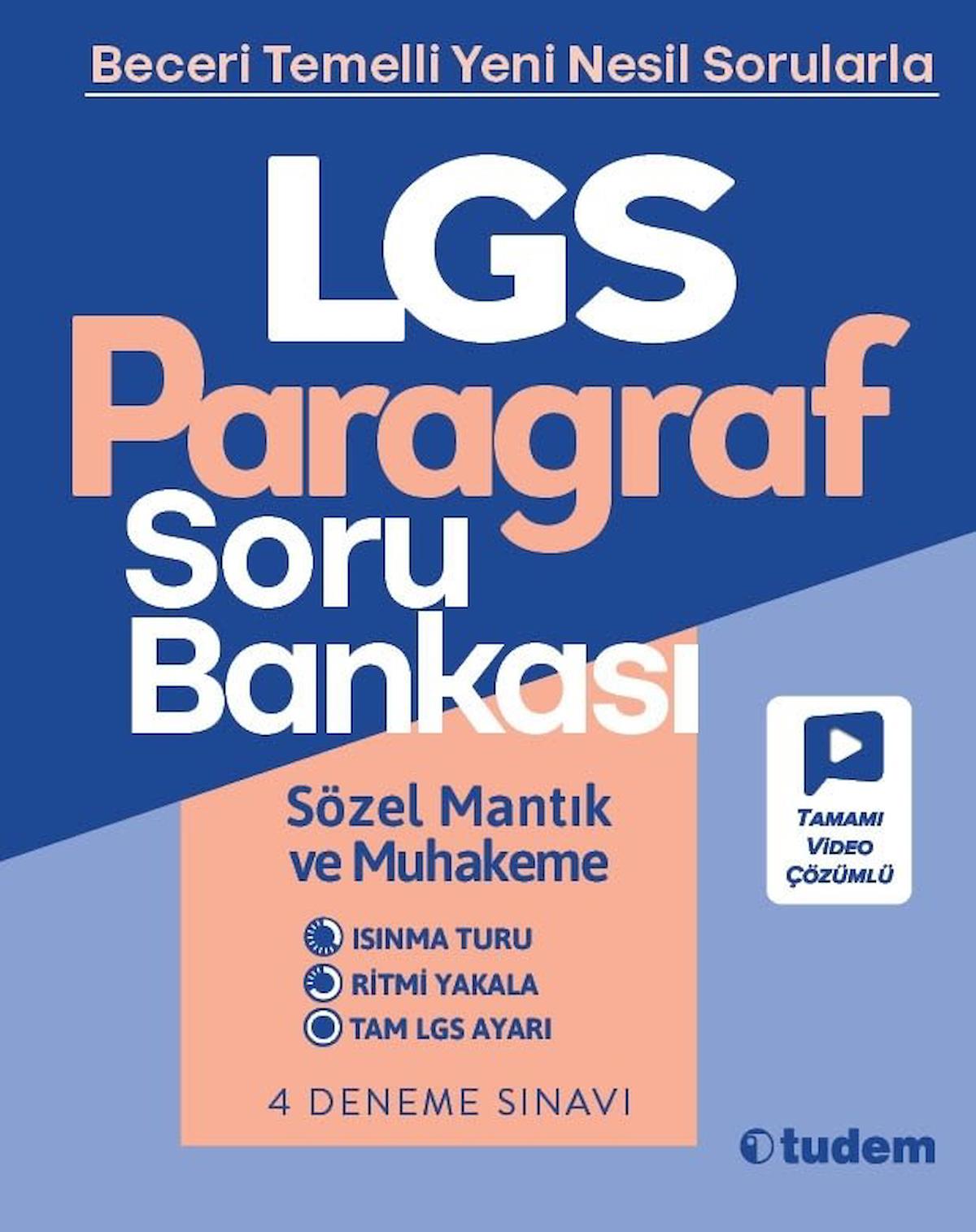 Tudem 8.Sınıf LGS Paragraf Soru Bankası -Tudem 8 Paragraf