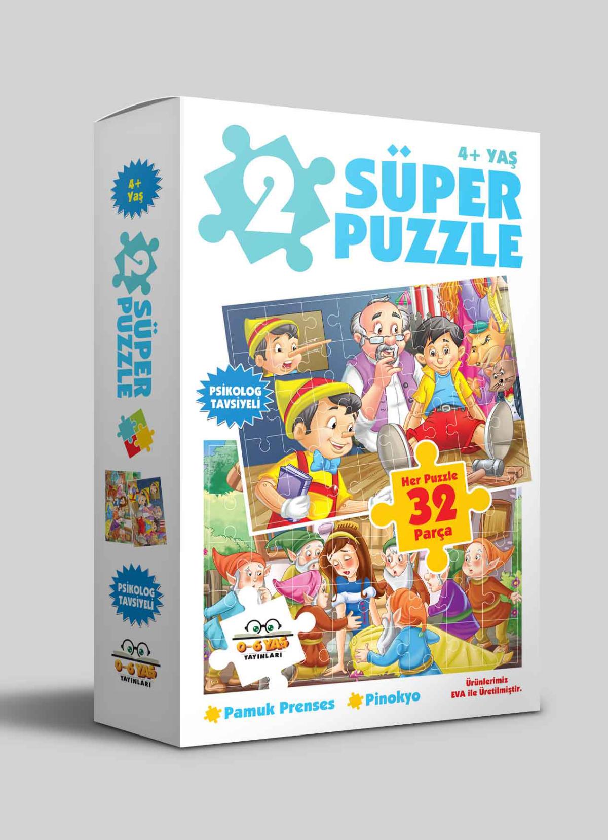 2 Süper Puzzle Pamuk Prenses-Pinokyo 32 Parça