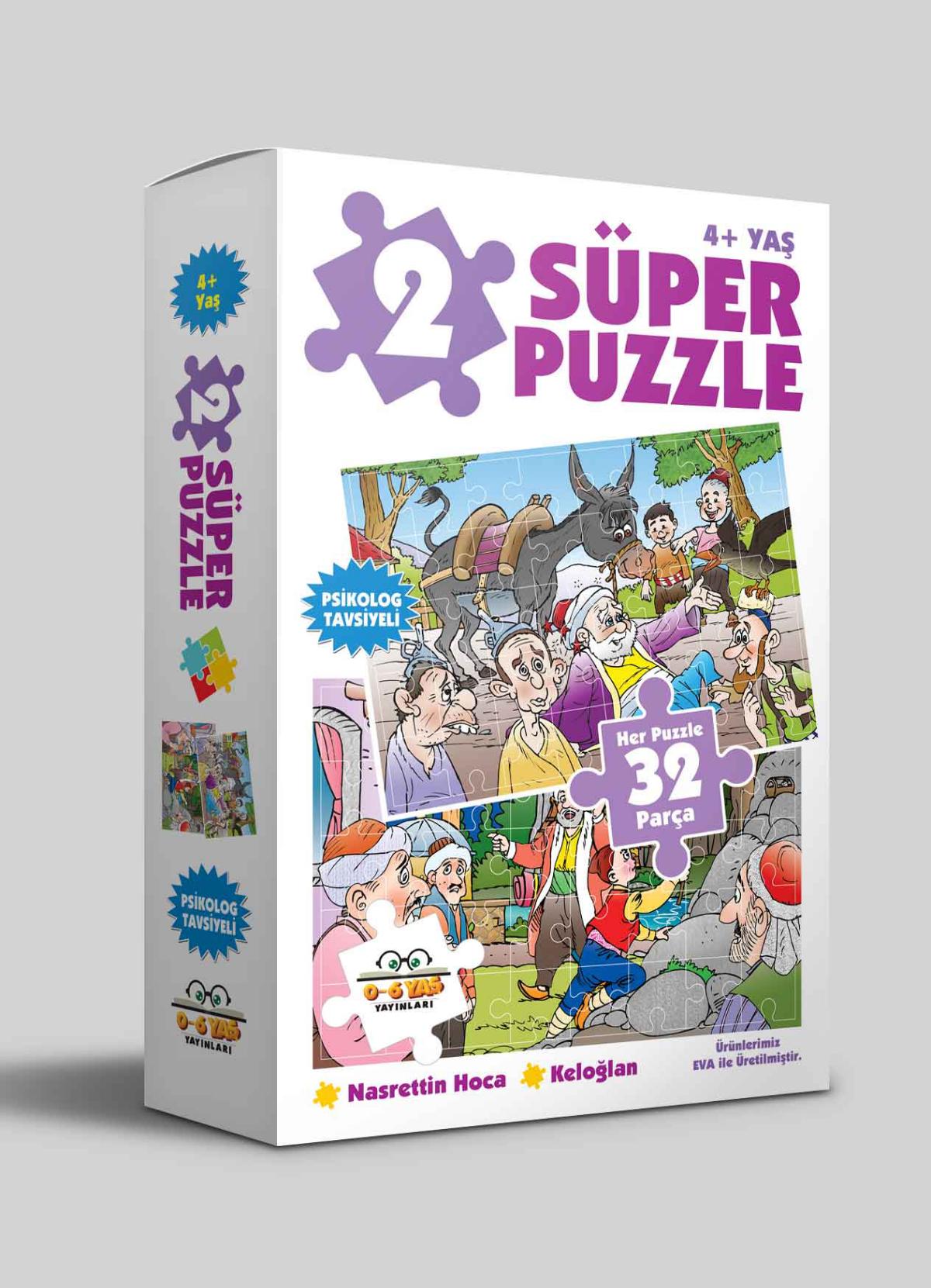 2 Süper Puzzle Nasrettin Hoca-Keloğlan 32 Parça