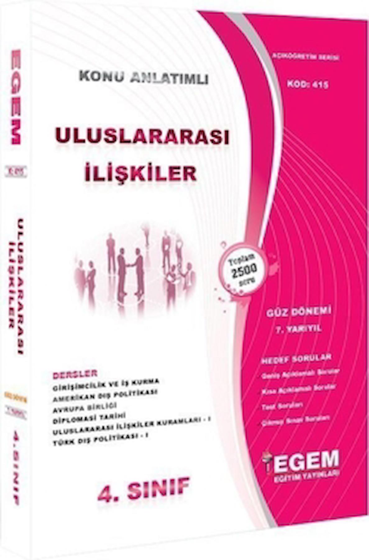 4. Sınıf 7. Yarıyıl Uluslararası İlişkiler Konu Anlatımlı Soru Bankası (Kod 415)