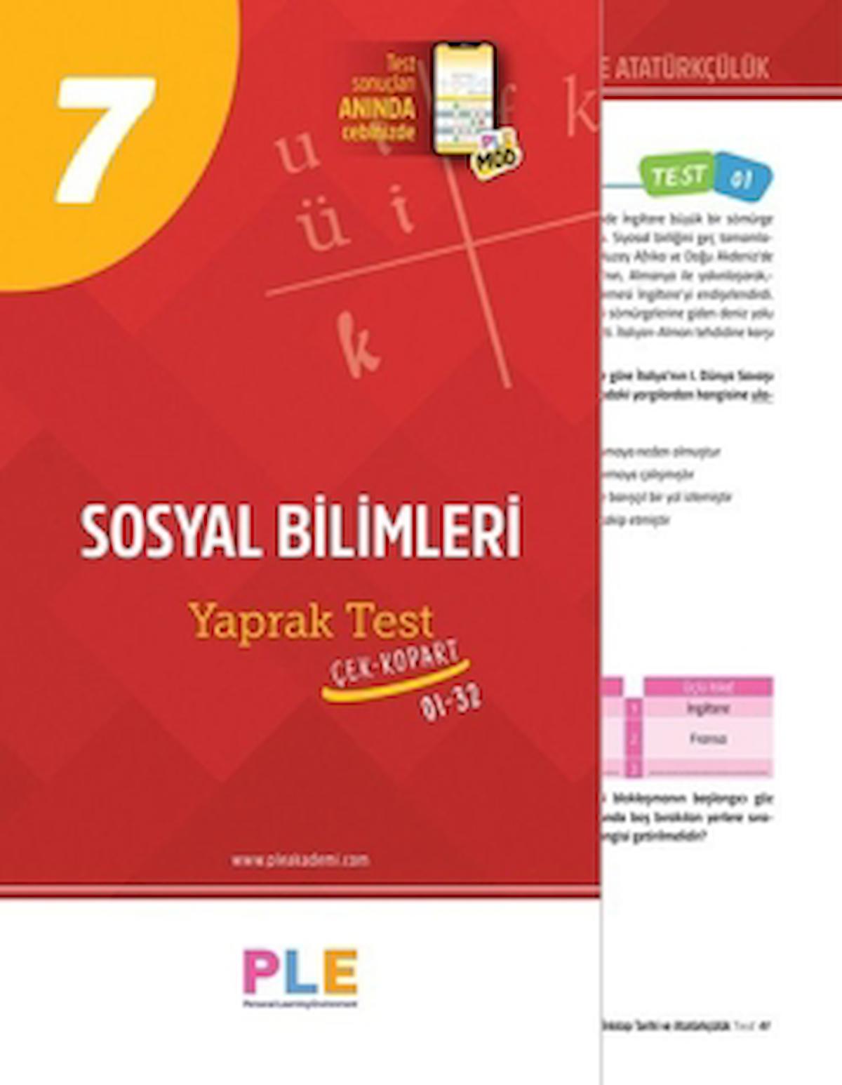 7. Sınıf - Sosyal Bilgiler - Yaprak Testi (1-32)