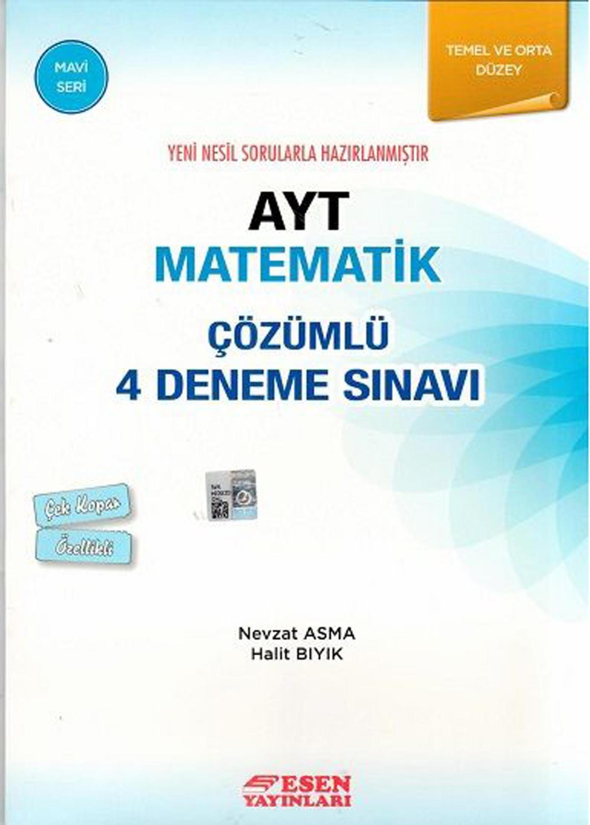 Esen AYT Çözümlü 4 Deneme Matematik (Mavi Seri)