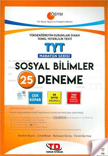 Tandem TYT Sosyal Bilimler 25 Deneme