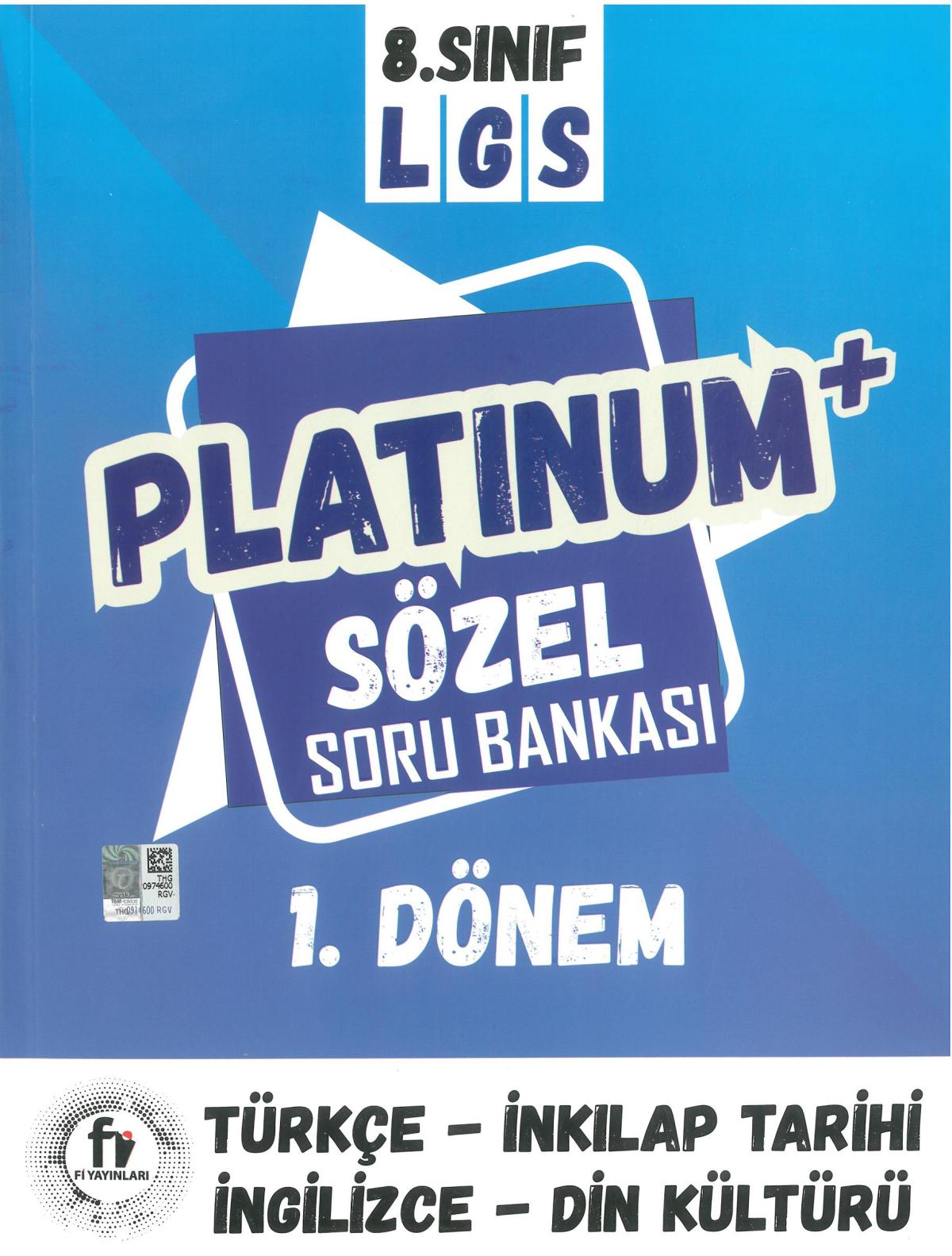 8. Sınıf LGS Platinum Sözel Soru Bankası 1. Dönem