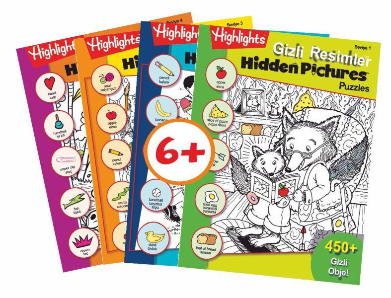 Highlights Hidden Pictures Puzzles (Gizli Resimler) 4'lü Set